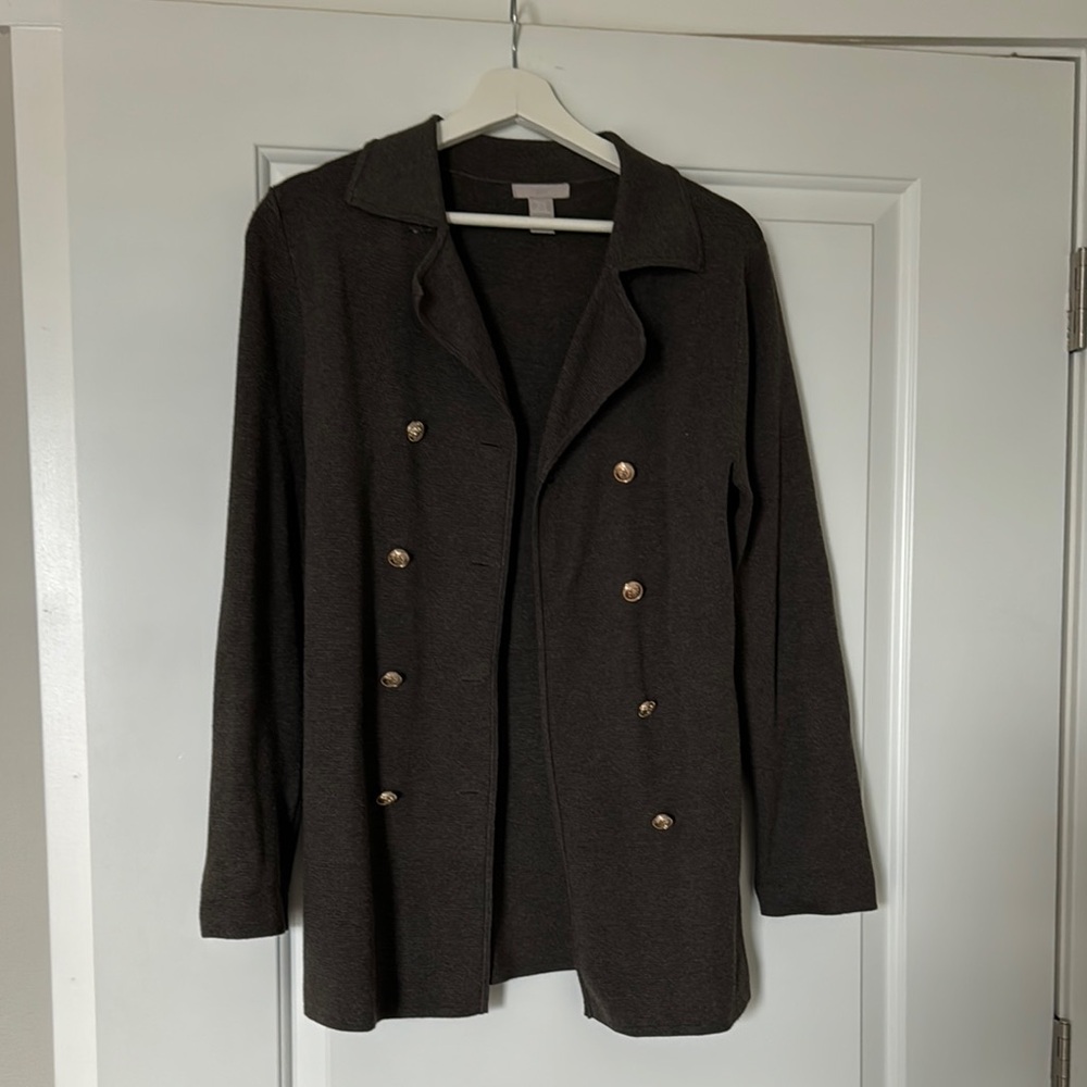 H&M Olive Green Double-Breasted Blazer